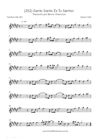 Harpa Cristã (252) Santo Santo És Tu Senhor score for Alto Saxophone