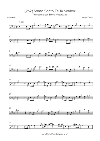 Harpa Cristã (252) Santo Santo És Tu Senhor score for Cello