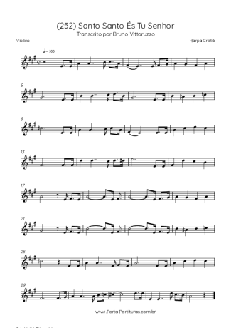 Harpa Cristã (252) Santo Santo És Tu Senhor score for Violin