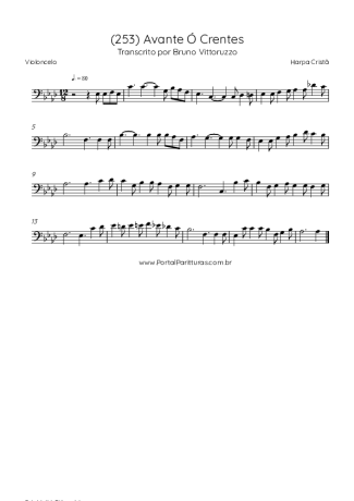 Harpa Cristã (253) Avante Ó Crentes score for Cello