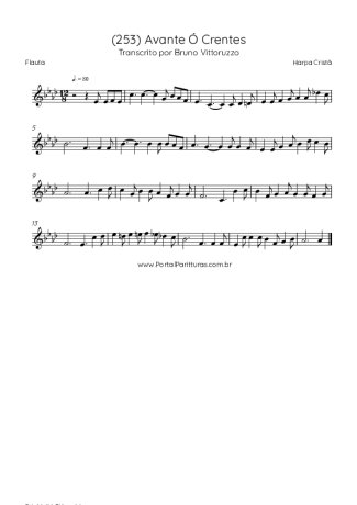 Harpa Cristã (253) Avante Ó Crentes score for Flute