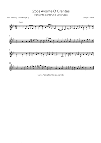 Harpa Cristã (253) Avante Ó Crentes score for Tenor Saxophone Soprano (Bb)