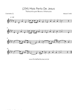 Harpa Cristã (254) Mais Perto De Jesus score for Clarinet (C)