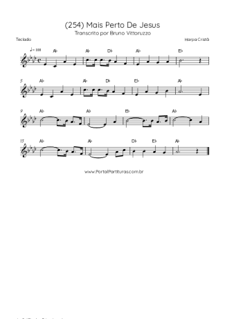 Harpa Cristã (254) Mais Perto De Jesus score for Keyboard