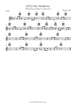 Harpa Cristã (255) Meu Redentor score for Acoustic Guitar