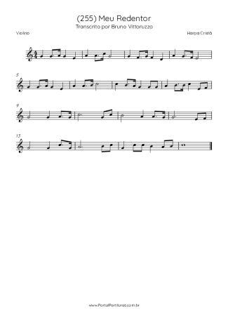 Harpa Cristã (255) Meu Redentor score for Violin