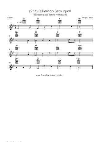 Harpa Cristã (257) O Perdão Sem Igual score for Acoustic Guitar