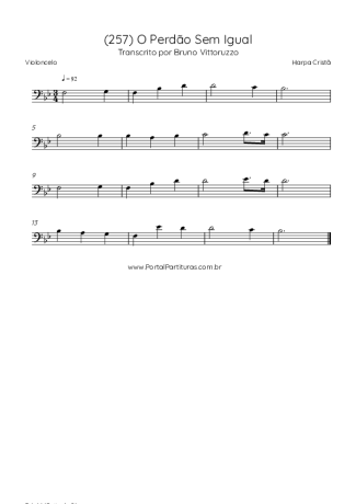 Harpa Cristã (257) O Perdão Sem Igual score for Cello