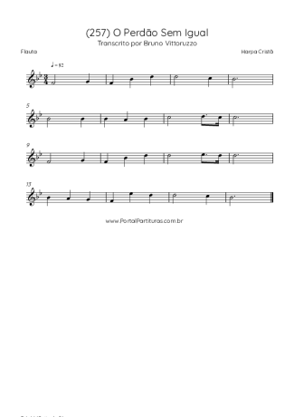 Harpa Cristã (257) O Perdão Sem Igual score for Flute