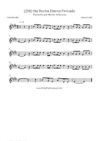 Harpa Cristã (258) Na Rocha Eterna Firmado score for Clarinet (Bb)