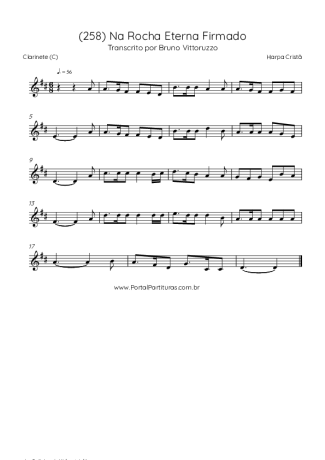 Harpa Cristã (258) Na Rocha Eterna Firmado score for Clarinet (C)