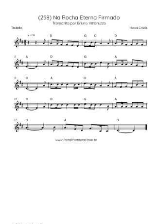 Harpa Cristã (258) Na Rocha Eterna Firmado score for Keyboard