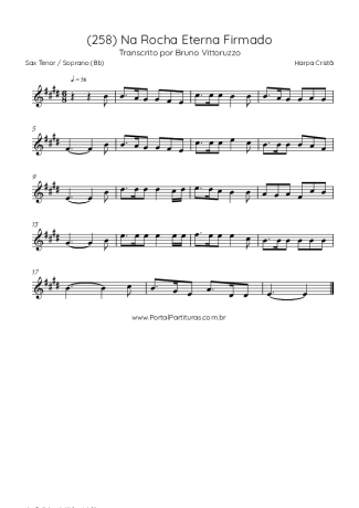 Harpa Cristã (258) Na Rocha Eterna Firmado score for Tenor Saxophone Soprano (Bb)
