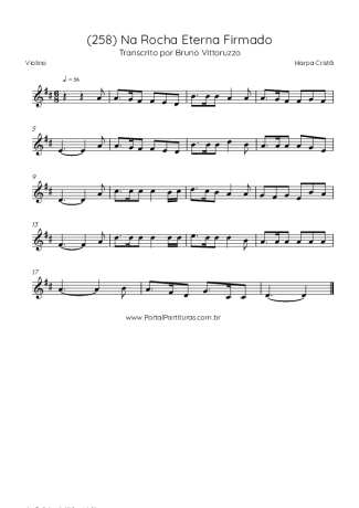 Harpa Cristã (258) Na Rocha Eterna Firmado score for Violin