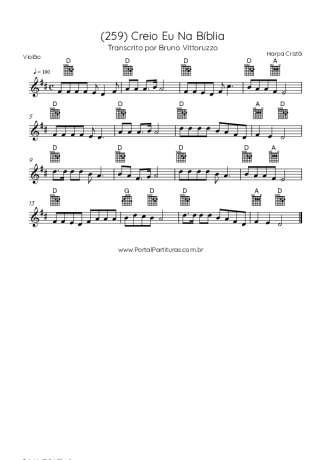 Harpa Cristã (259) Creio Eu Na Bíblia score for Acoustic Guitar