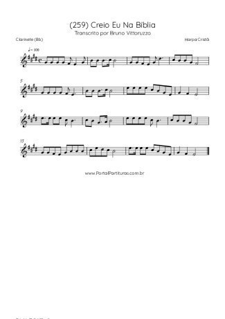 Harpa Cristã  score for Clarinet (Bb)