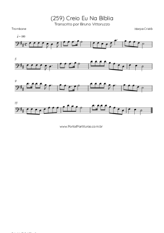 Harpa Cristã (259) Creio Eu Na Bíblia score for Trombone