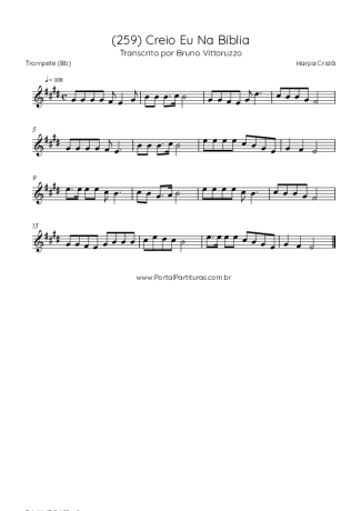 Harpa Cristã (259) Creio Eu Na Bíblia score for Trumpet
