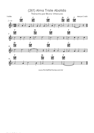 Harpa Cristã (261) Alma Triste Abatida score for Acoustic Guitar