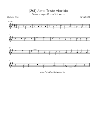 Harpa Cristã (261) Alma Triste Abatida score for Clarinet (Bb)