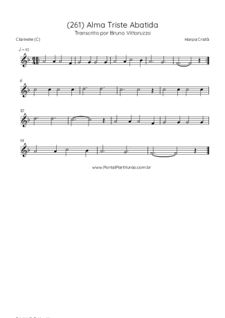 Harpa Cristã (261) Alma Triste Abatida score for Clarinet (C)