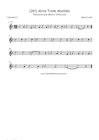 Harpa Cristã (261) Alma Triste Abatida score for Clarinet (C)
