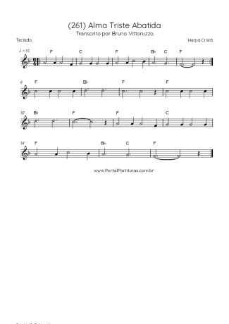 Harpa Cristã (261) Alma Triste Abatida score for Keyboard