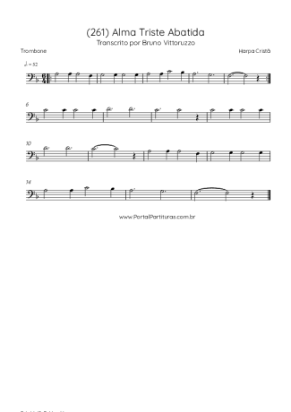 Harpa Cristã (261) Alma Triste Abatida score for Trombone
