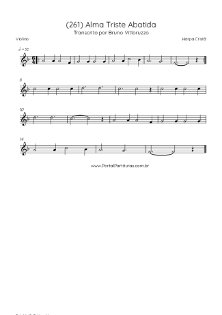 Harpa Cristã (261) Alma Triste Abatida score for Violin