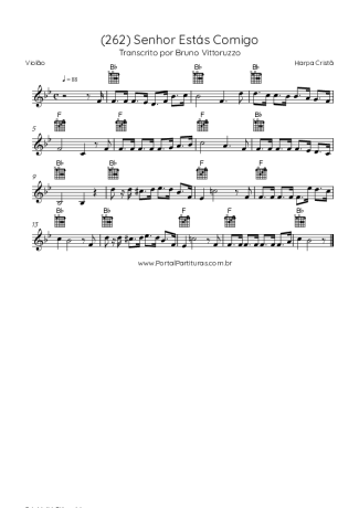 Harpa Cristã (262) Senhor Estás Comigo score for Acoustic Guitar