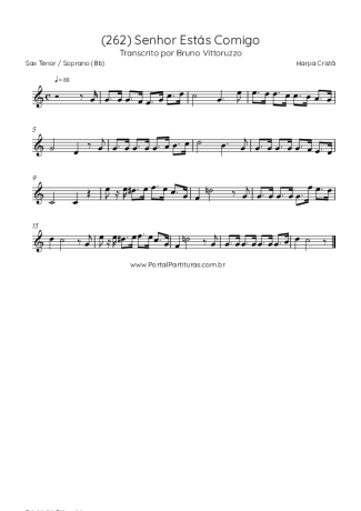 Harpa Cristã (262) Senhor Estás Comigo score for Tenor Saxophone Soprano (Bb)