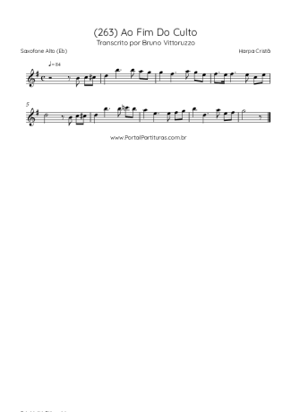Harpa Cristã (263) Ao Fim Do Culto score for Alto Saxophone