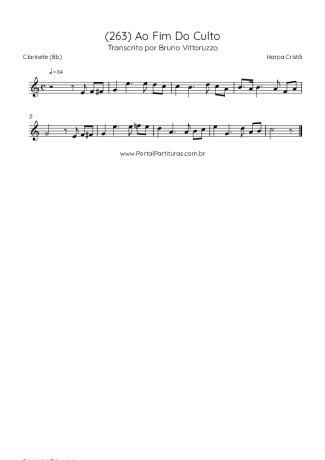 Harpa Cristã (263) Ao Fim Do Culto score for Clarinet (Bb)