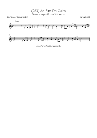 Harpa Cristã (263) Ao Fim Do Culto score for Tenor Saxophone Soprano (Bb)