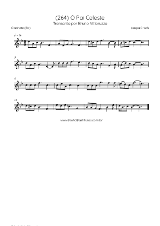 Harpa Cristã (264) Ó Pai Celeste score for Clarinet (Bb)