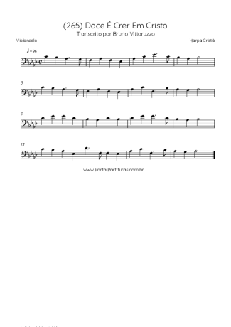 Harpa Cristã (265) Doce É Crer Em Cristo score for Cello