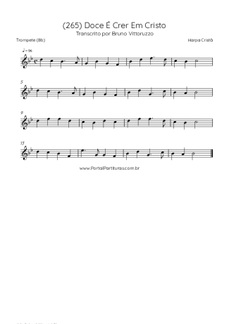Harpa Cristã (265) Doce É Crer Em Cristo score for Trumpet