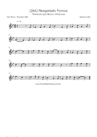 Harpa Cristã (266) Resgatado Fomos score for Tenor Saxophone Soprano (Bb)