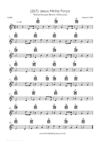 Harpa Cristã (267) Jesus Minha Força score for Acoustic Guitar