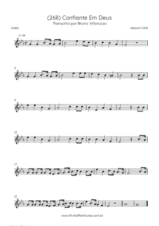 Harpa Cristã (268) Confiante Em Deus score for Harmonica