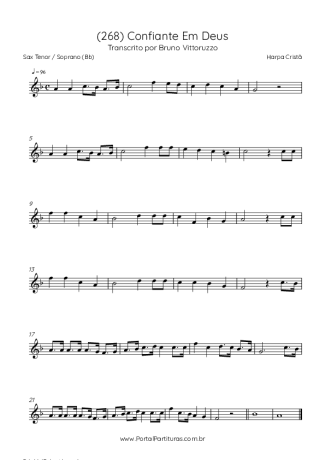 Harpa Cristã (268) Confiante Em Deus score for Tenor Saxophone Soprano (Bb)