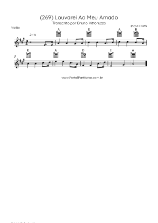 Harpa Cristã (269) Louvarei Ao Meu Amado score for Acoustic Guitar