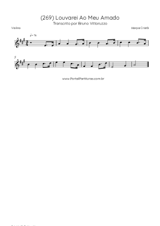 Harpa Cristã (269) Louvarei Ao Meu Amado score for Violin