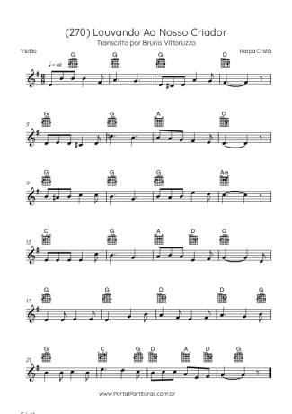 Harpa Cristã (270) Louvando Ao Nosso Criador score for Acoustic Guitar