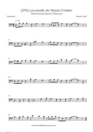 Harpa Cristã (270) Louvando Ao Nosso Criador score for Cello