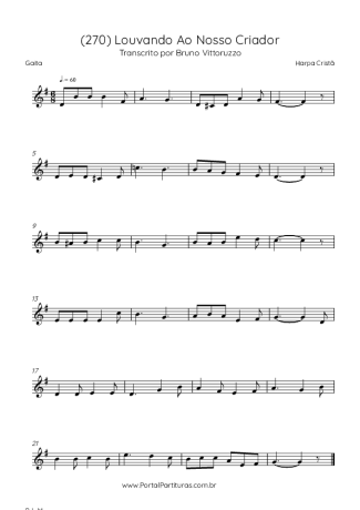 Harpa Cristã (270) Louvando Ao Nosso Criador score for Harmonica