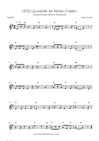 Harpa Cristã (270) Louvando Ao Nosso Criador score for Keyboard