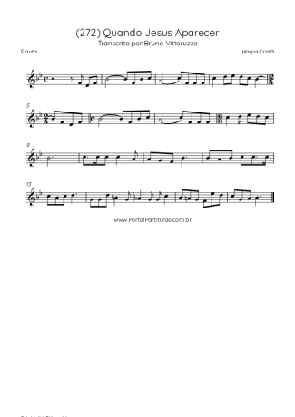 Harpa Cristã (272) Quando Jesus Aparecer score for Flute