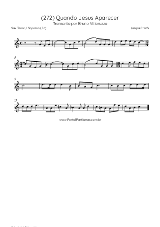 Harpa Cristã (272) Quando Jesus Aparecer score for Tenor Saxophone Soprano (Bb)