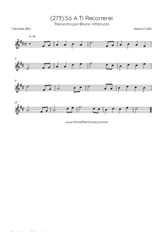 Harpa Cristã (273) Só A Ti Recorrerei score for Clarinet (Bb)